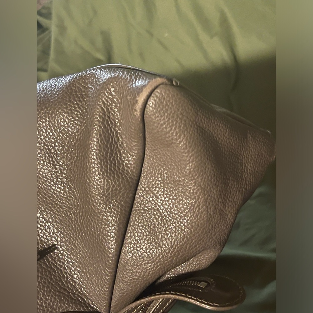 Longchamp Brown Two Way Pebbled Leather Handbag - Picture 7 of 12